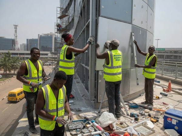 Bank Headquarters Aluminium Frame & Curtain Wall — Aluminium Installers Ghana