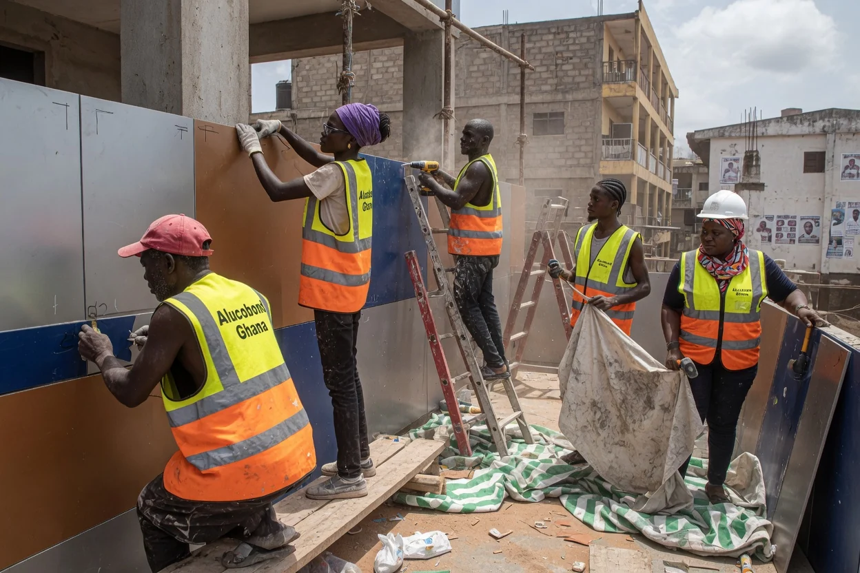 ACP cladding cost guide — Ghana — service alucobond commercial cladding corporate tower ridge accra alucobondghana, Accra Ghana