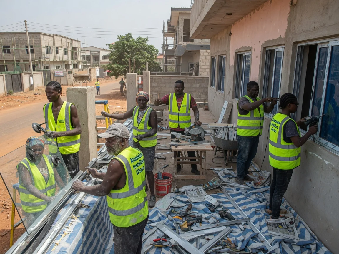 Aluminium window and door systems in Ghana — service aluminium casement window residential east legon aluminiuminstallersghana, Accra Ghana