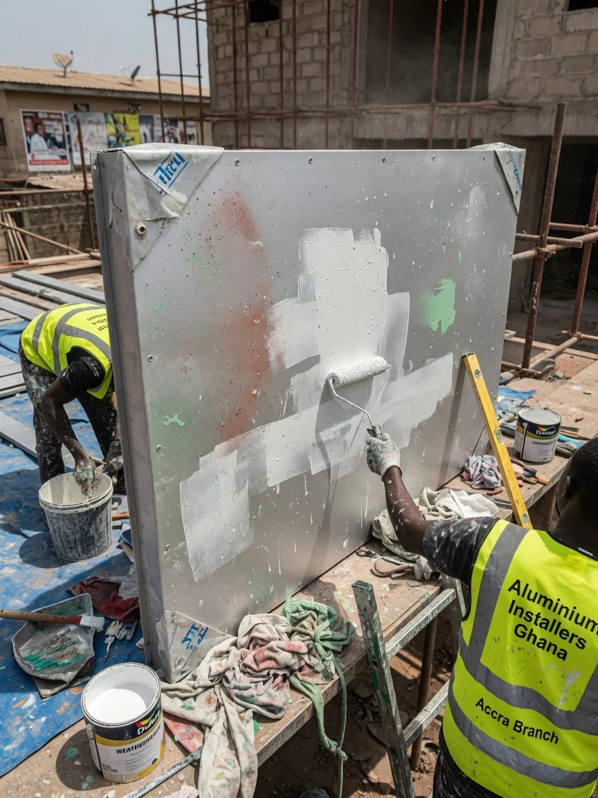 Aluminium façade engineering in Ghana — structural anchoring bracket slab edge interface detail aluminiuminstallersghana, Accra Ghana