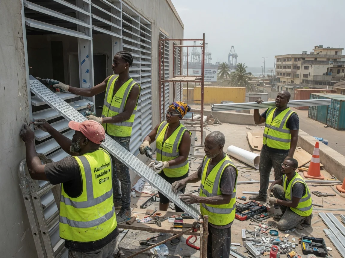 Aluminium louvres and brise-soleil in Ghana — ventilation louvre plant screen tema aluminiuminstallersghana, Accra Ghana