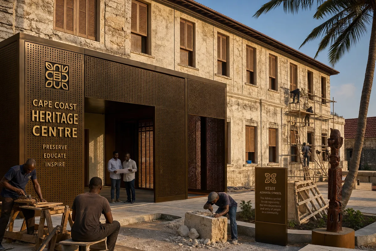 Architects Afrique designing a heritage and cultural building in Cape Coast