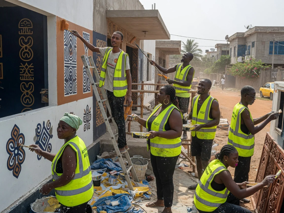 Architects designing an African-identity building in Accra — african identity concept courtyard shade design east legon accra architectsafrique, Accra Ghana