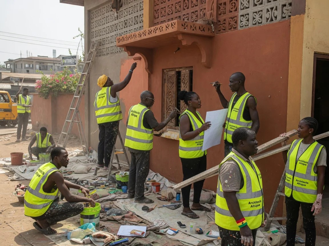 Architects designing an African-identity building in Accra — african identity residential built result cantonments accra architectsafrique, Accra Ghana