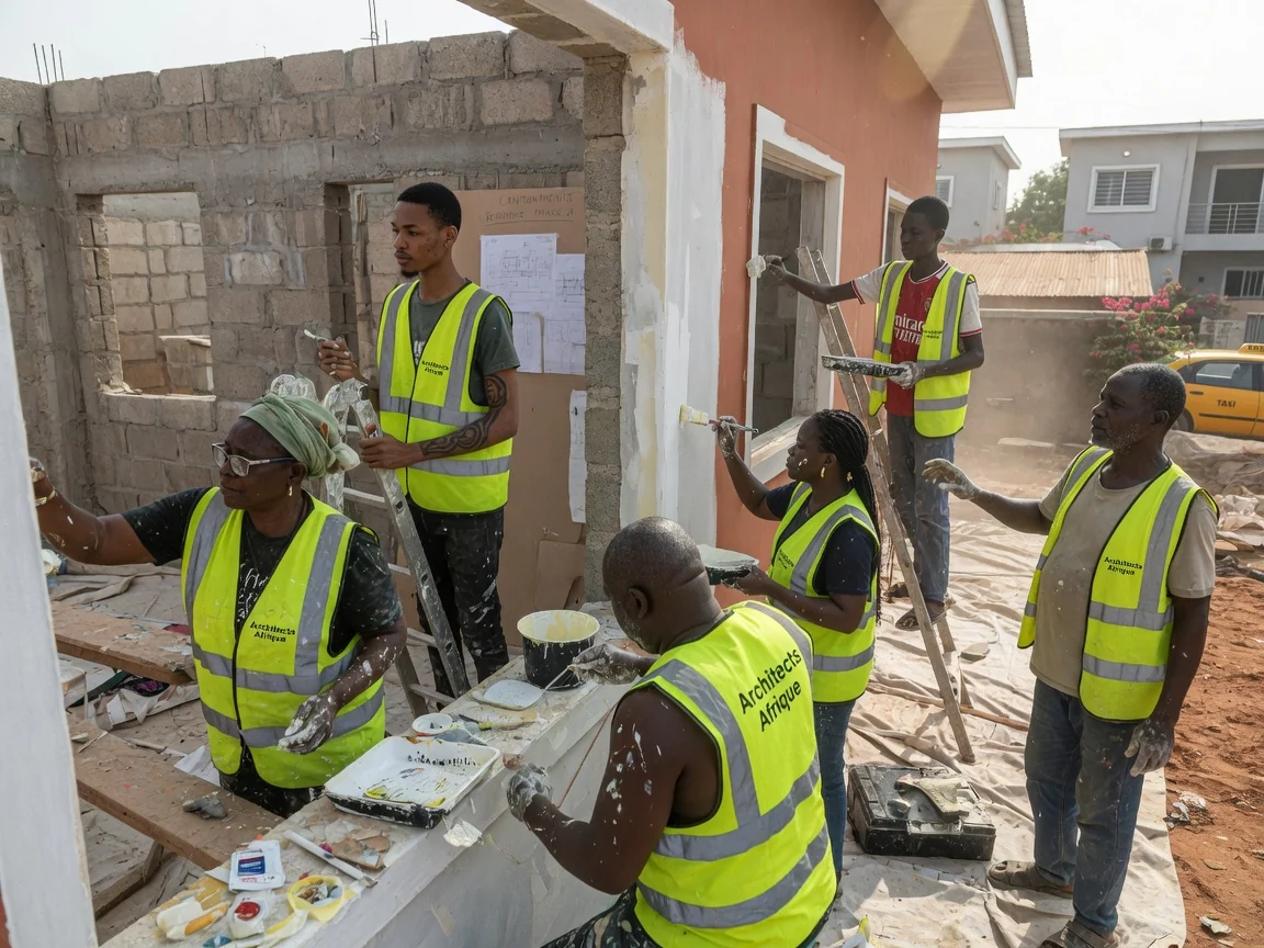 Architects designing a building in Accra — african identity residential design built result cantonments accra architectsafrique, Accra Ghana