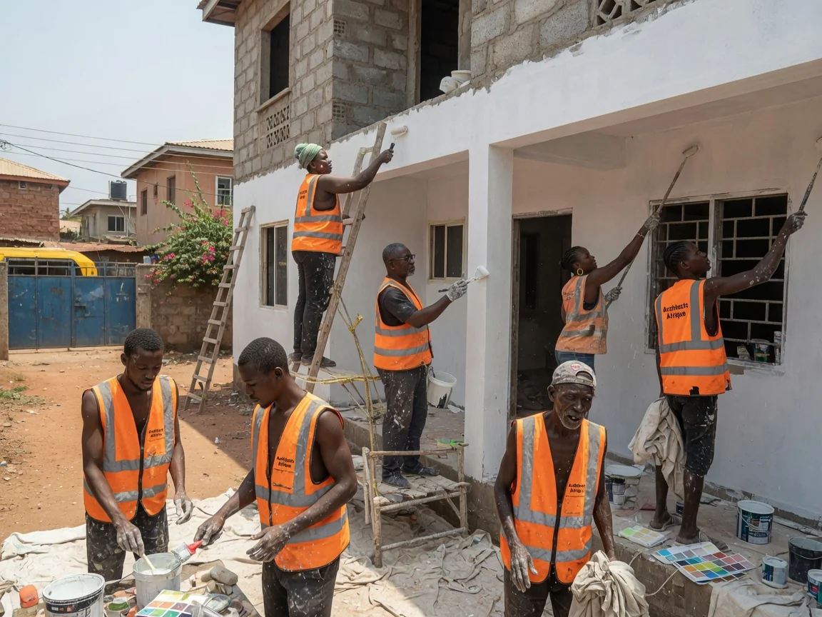 Architects designing a home in Accra — african identity residential house built result east legon accra architectsafrique, Accra Ghana