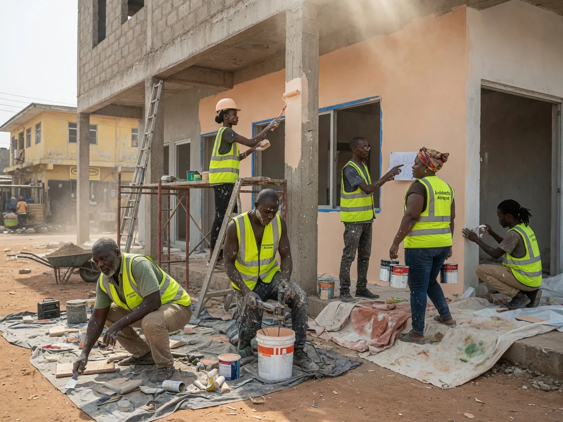 Architects designing a commercial building in Accra — commercial architecture office concept massing design accra architectsafrique, Accra Ghana