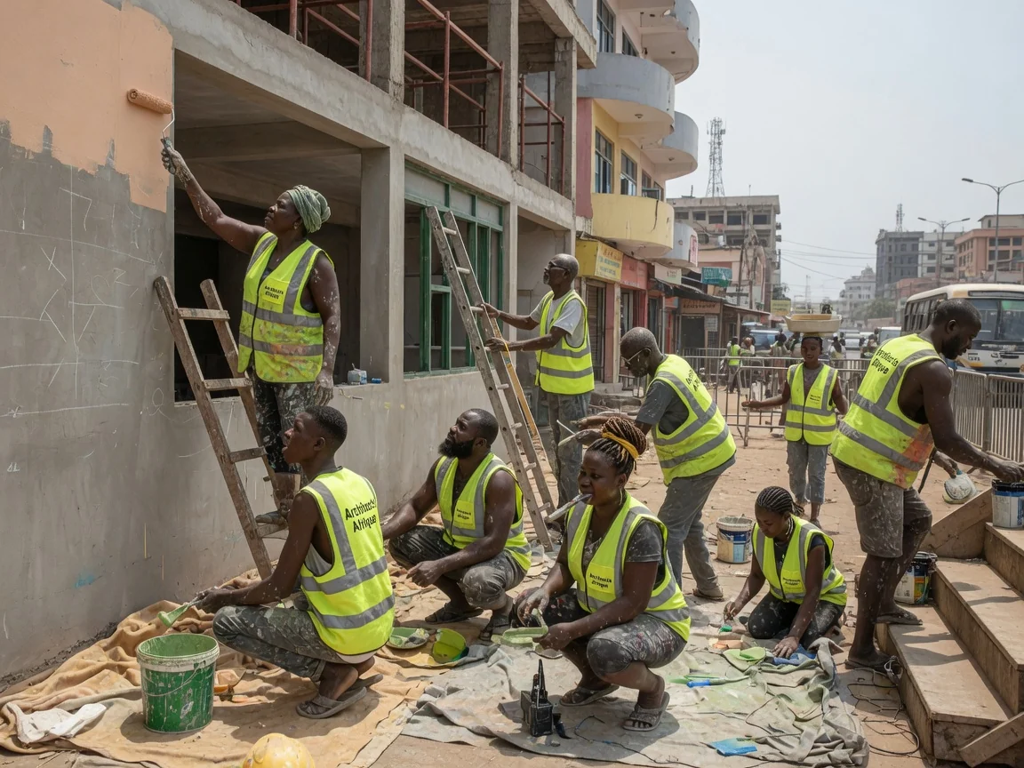 Architects designing a landmark commercial building in Accra — commercial permit drawings developed design coordination architectsafrique, Accra Ghana