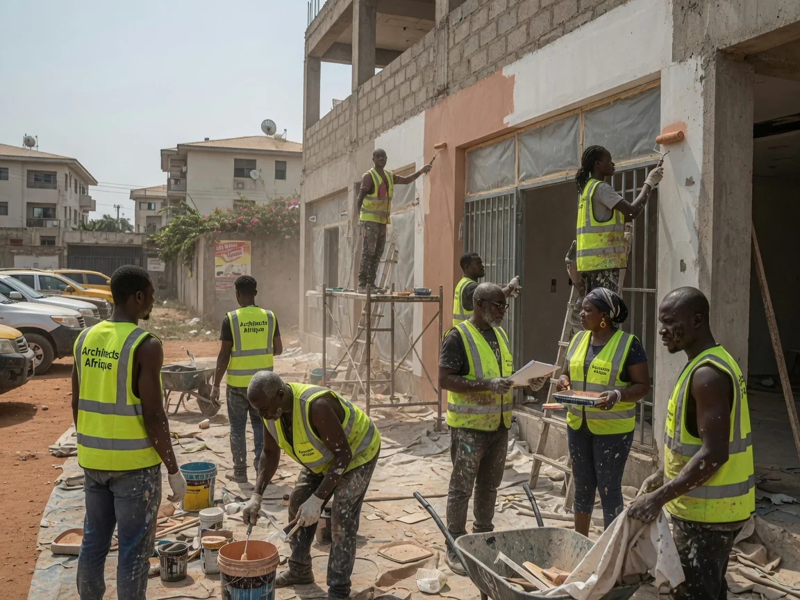 Architects designing a commercial building in Accra — commercial retail frontage brand built result airport residential accra architectsafrique, Accra Ghana