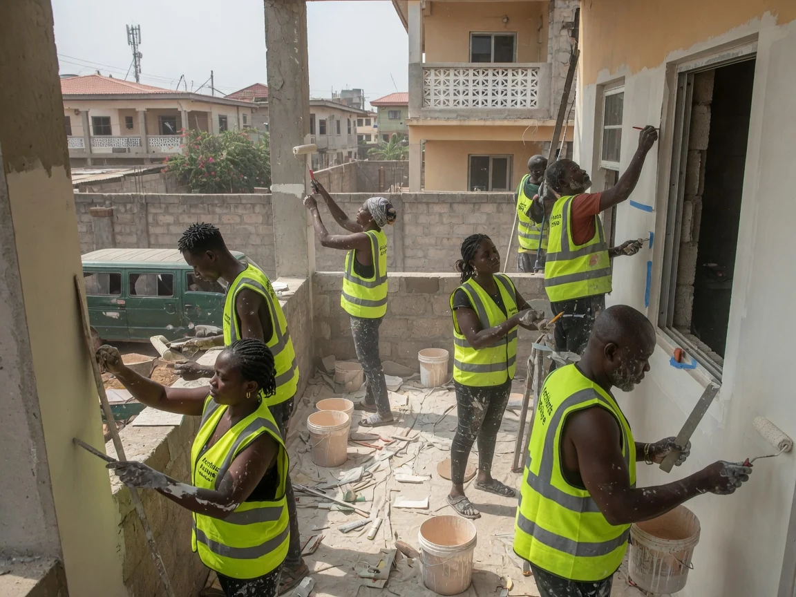 Architect-led design-build team designing and constructing a building in Accra — design build finished result single team cantonments accra architectsafrique, Accra Ghana