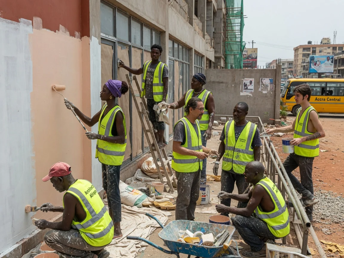 Architects designing a landmark commercial building in Accra — landmark commercial building african identity built result accra architectsafrique, Accra Ghana