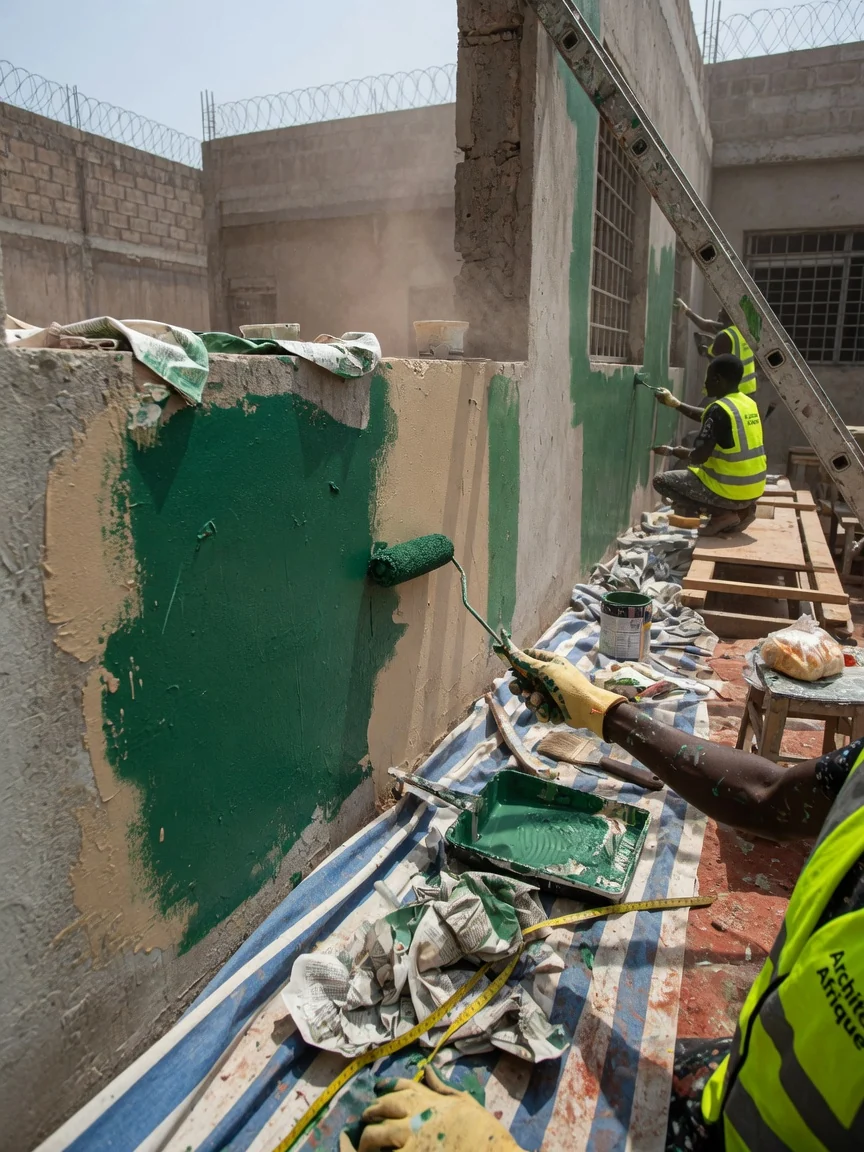Architects designing a state-grade secure building in Accra — presidential protocol access developed design detail architectsafrique, Accra Ghana