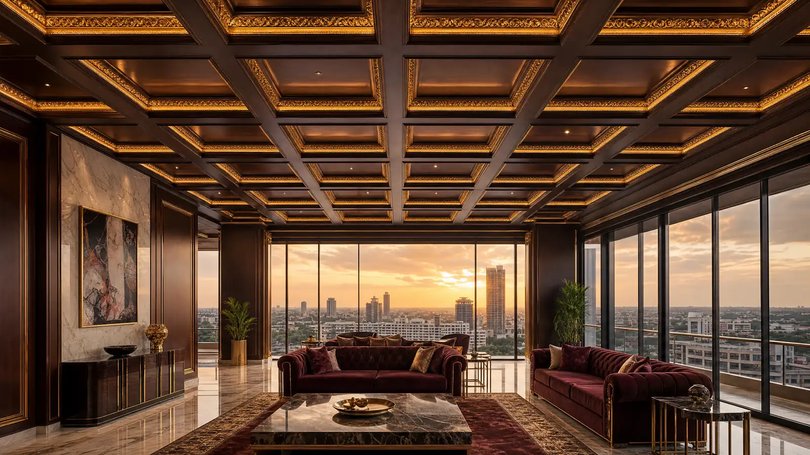 Bespoke decorative POP ceiling installation in Accra — service bespoke decorative ceiling hotel presidential suite airport city accra ceilingexpertsghana, Accra Ghana