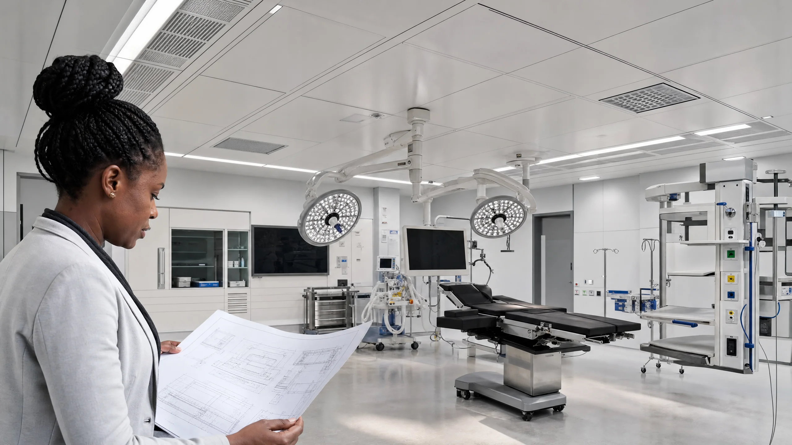 Hygienic cleanroom and healthcare ceiling installation in Accra — service cleanroom healthcare ceiling operating theatre accra ceilinggh, Accra Ghana