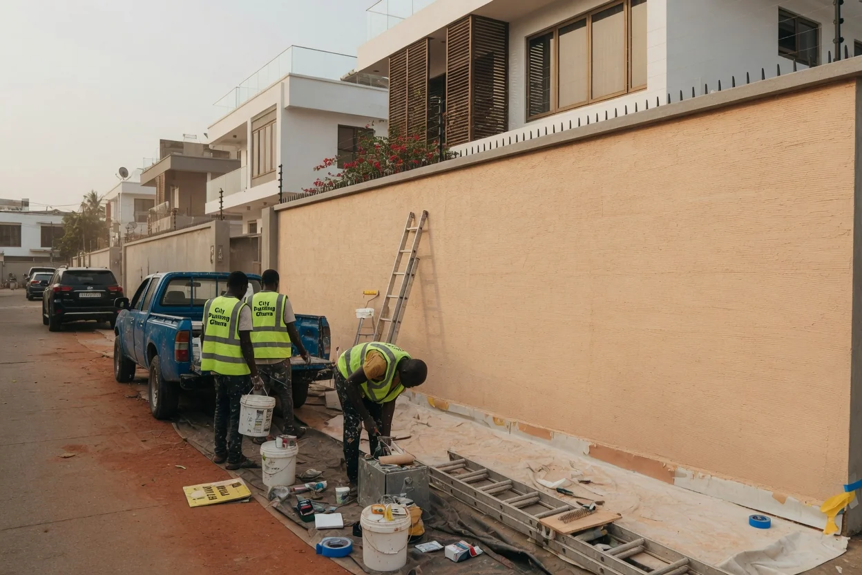 Graffiato in East Legon — graffiato east legon villa exterior citypaintingghana