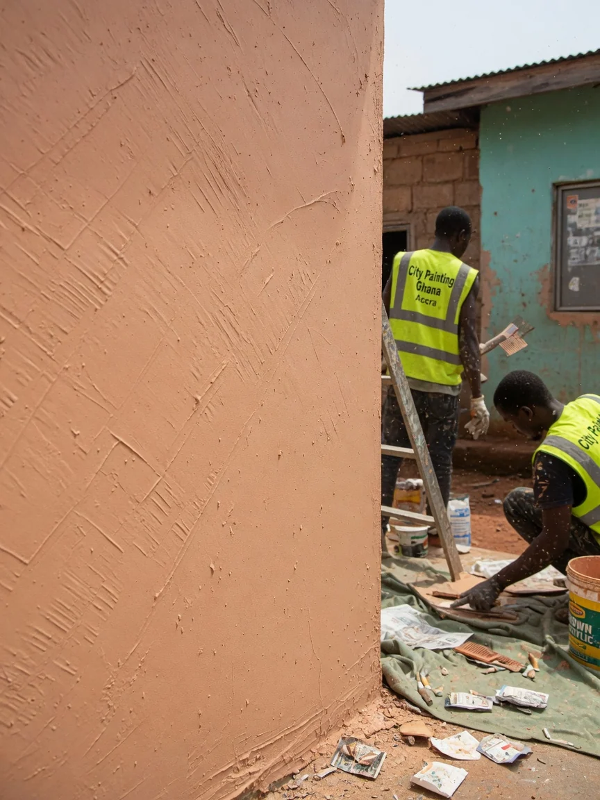 Graffiato in East Legon — graffiato finish detail citypaintingghana