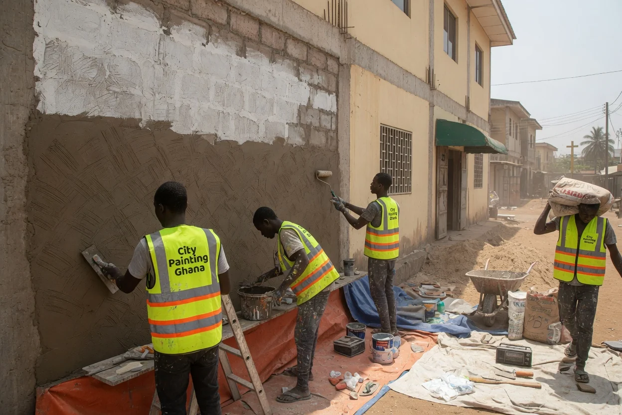 Graffiato in East Legon — graffiato worksite tools citypaintingghana