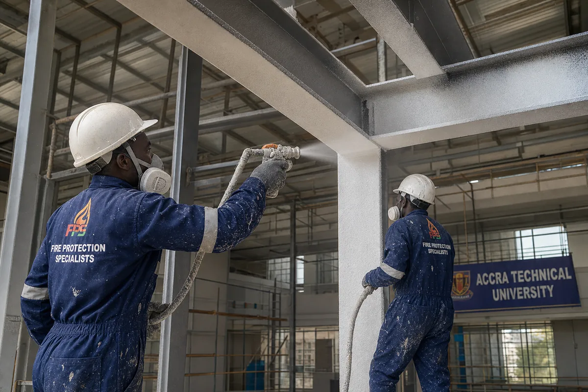 Structural-steel intumescent coating in Accra — service intumescent fire protection coating institutional accra, Accra Ghana