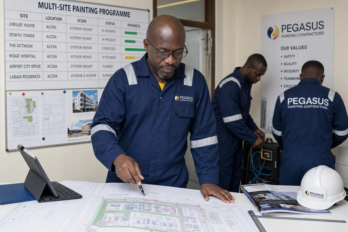 Branch-network repaint programme in Accra — service multi property corporate program accra, Accra Ghana
