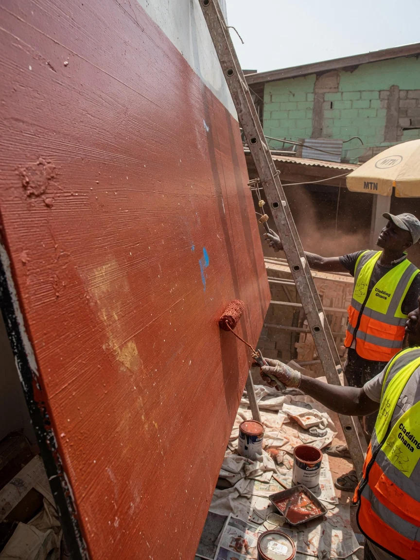 HPL high-pressure-laminate cladding in Ghana — hpl panel secret fix undercut anchor rail detail claddingghana, Accra Ghana