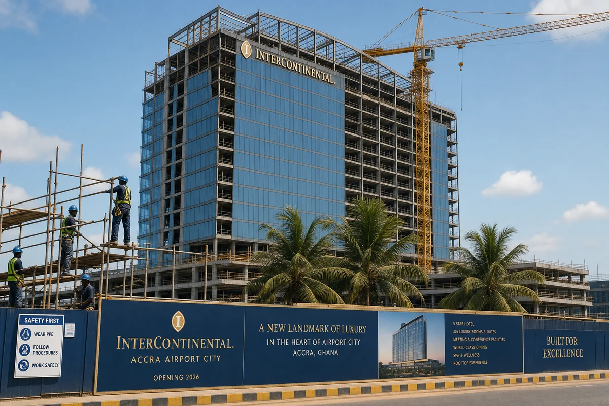 Hotel construction in Airport City, Accra