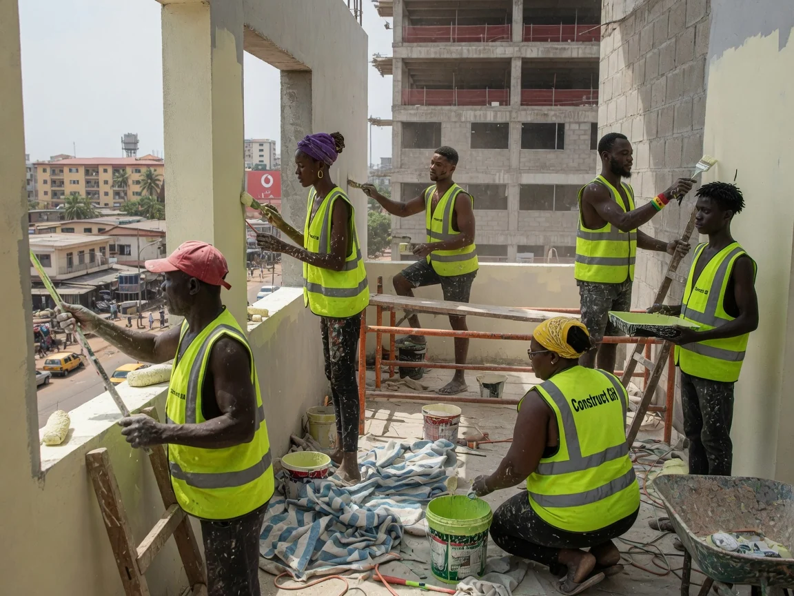 Multinational headquarters construction in Accra — construction handover finished corporate hq building accra constructgh, Accra Ghana