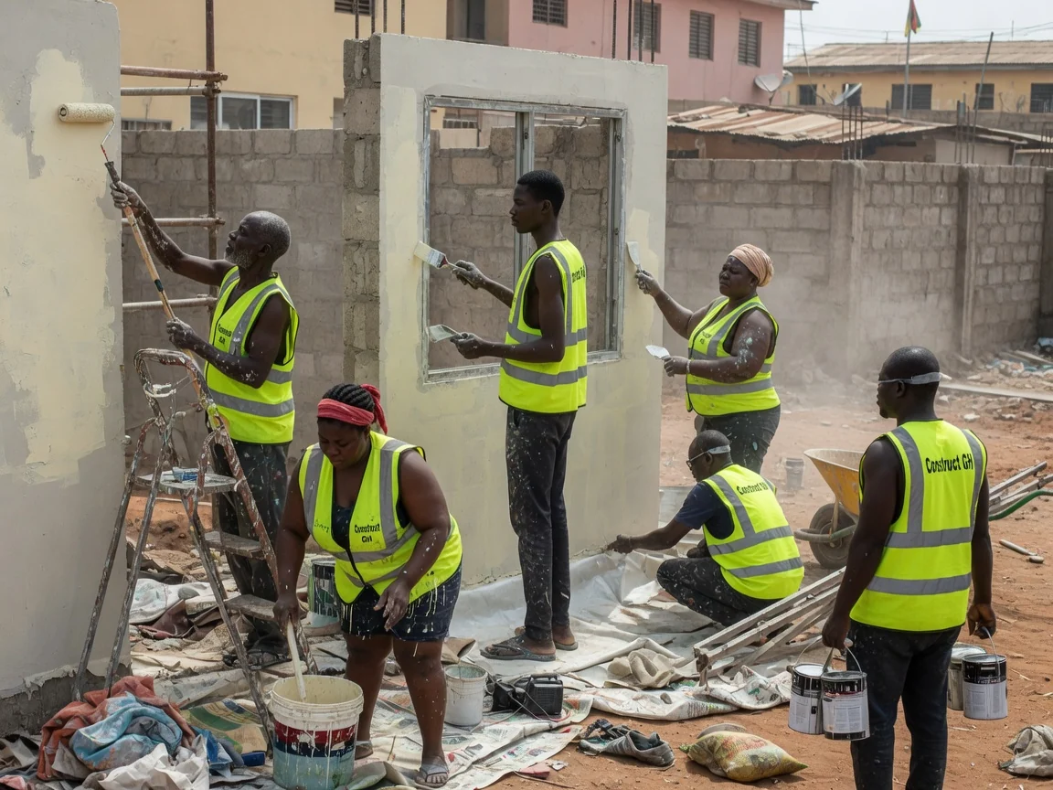 Embassy compound construction project in Accra — diplomatic compound secure perimeter controlled access works accra constructgh, Accra Ghana