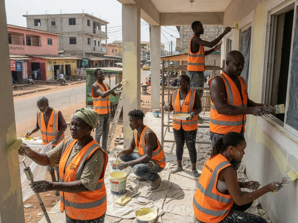 Construction company project in Accra — finished commercial building handover accra constructgh, Accra Ghana