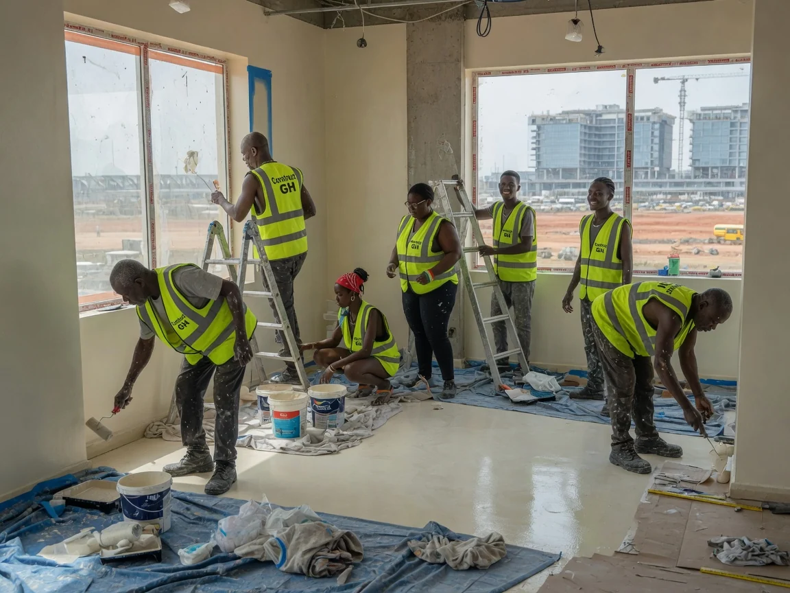 Hotel construction project in Accra — hotel tower construction guest floor structure airport city accra constructgh, Accra Ghana