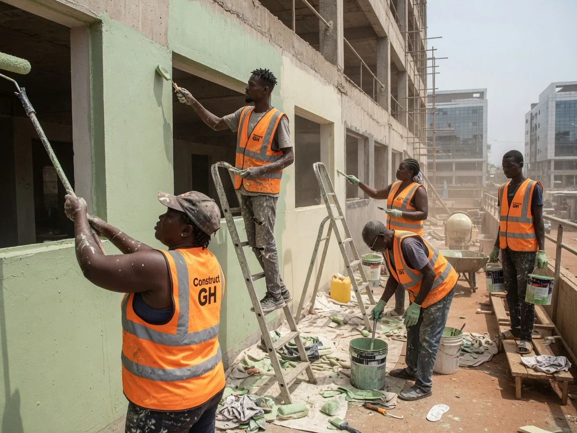Construction company project in Accra — institutional building frame construction airport city accra constructgh, Accra Ghana