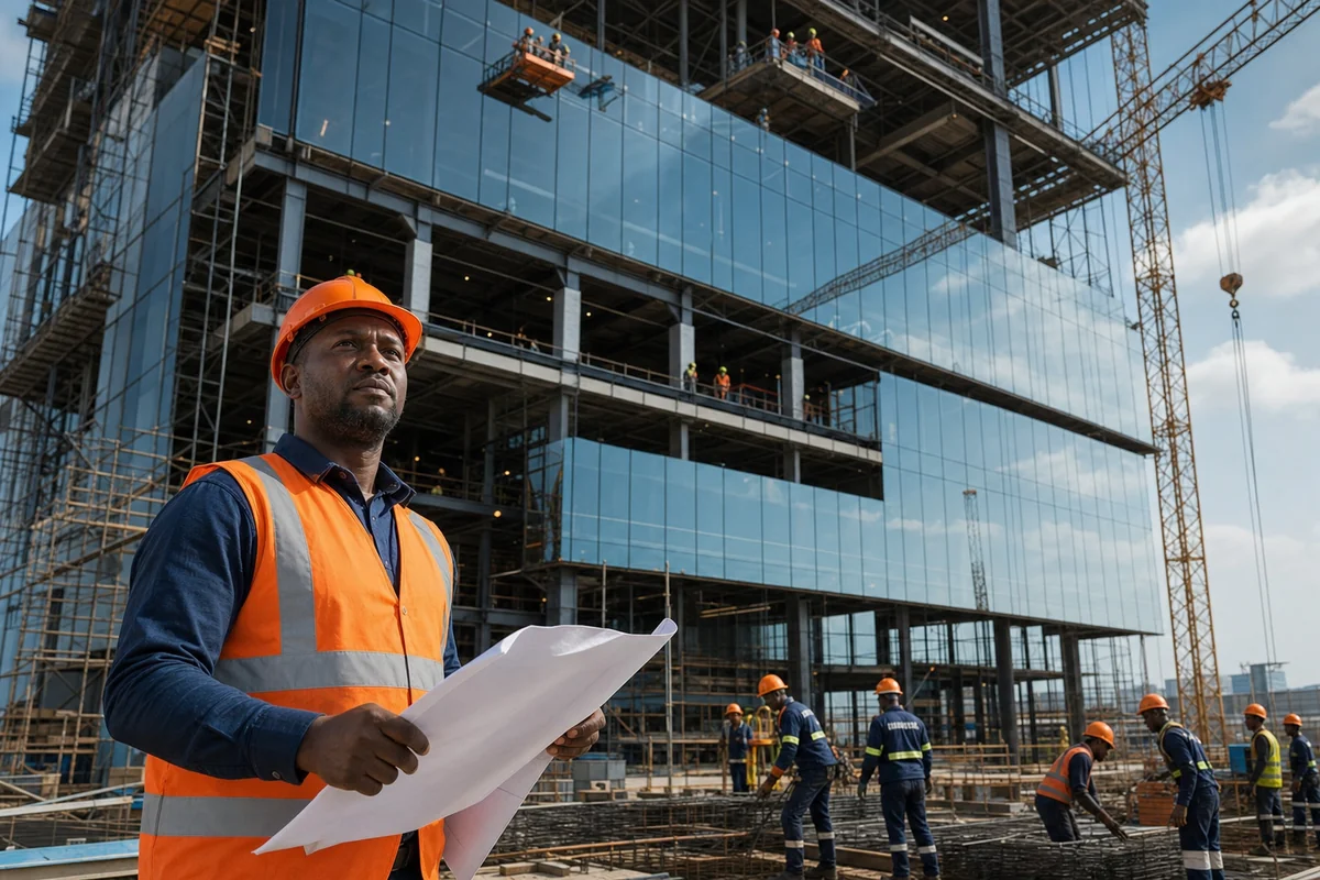 Multinational corporate headquarters construction in Airport City, Accra by Contractors Ghana