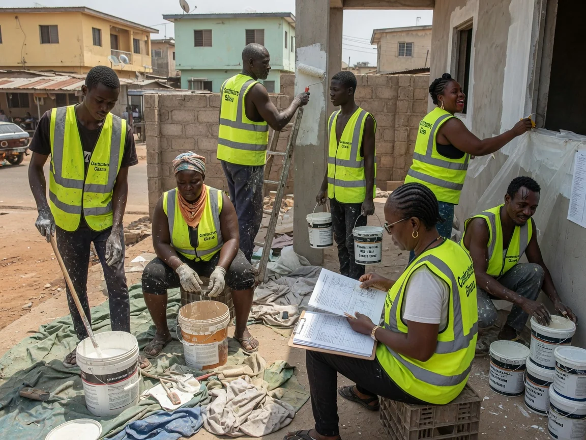 Quantity surveyor preparing a Bill of Quantities and procuring materials in Accra — construction material procurement cement steel delivery verification accra contractorsghana, Accra Ghana