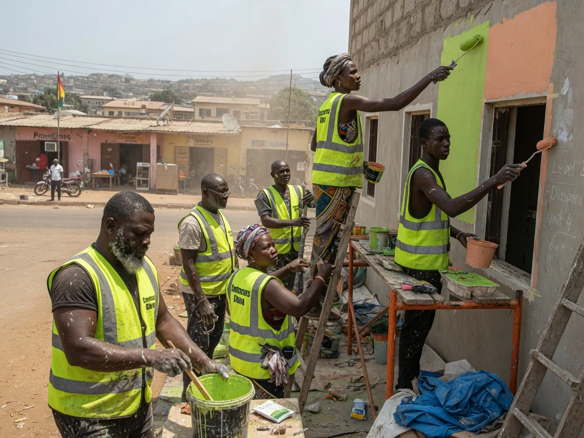 Managed diaspora build for an overseas client in Accra — diaspora client handover finished house keys documentation accra contractorsghana, Accra Ghana