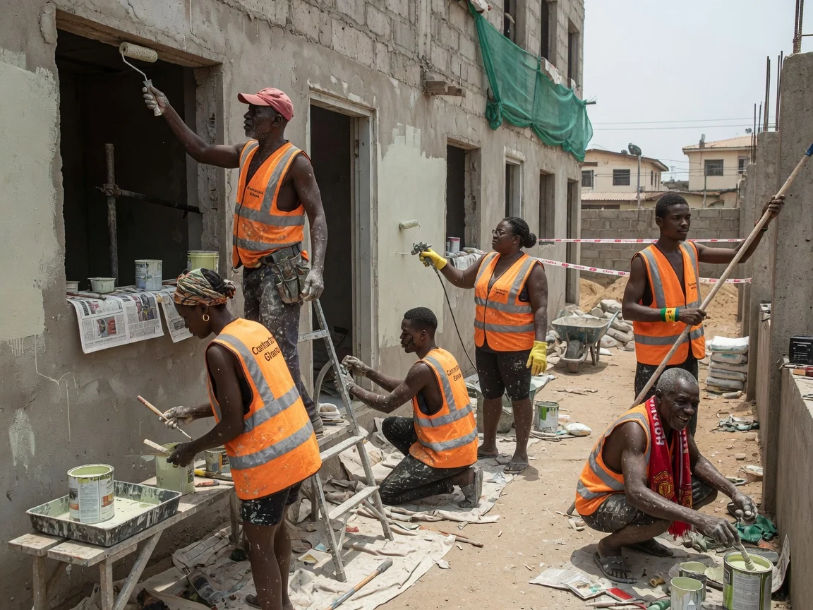 Institutional construction in progress in Accra — government public building construction handover east legon accra contractorsghana, Accra Ghana