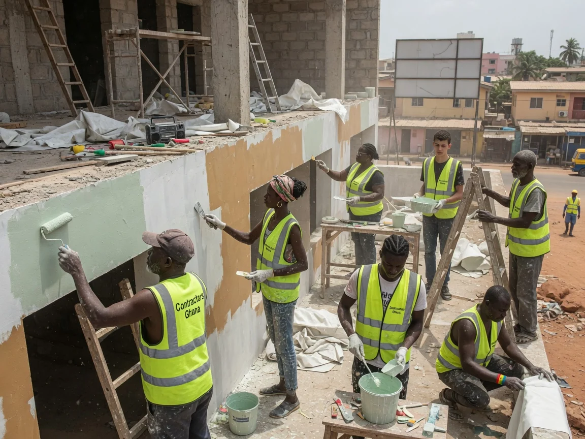Institutional construction in progress in Accra — hospital healthcare facility construction phased build greater accra contractorsghana, Accra Ghana