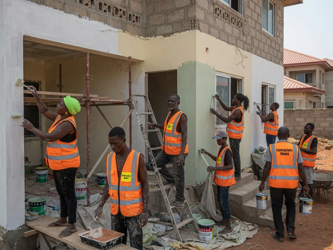 A new home under construction in Ghana, from foundation to finish — house construction finished home handover diaspora build airport residential accra contractorsghana, Accra Ghana