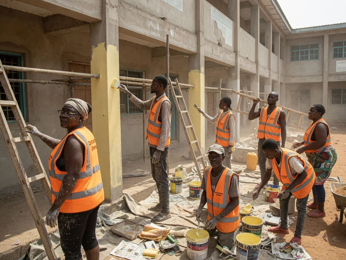Institutional construction in progress in Accra — institutional construction school building classroom block accra contractorsghana, Accra Ghana