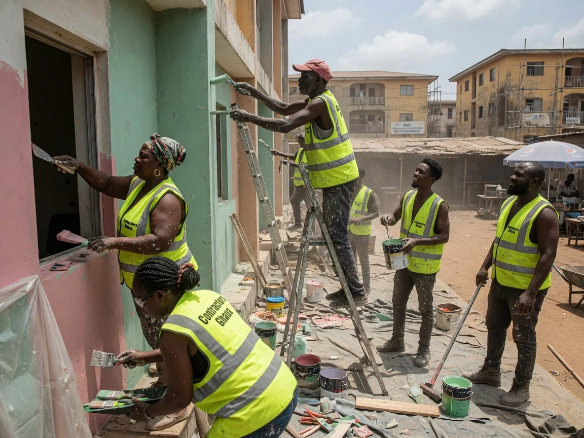 Contractors Ghana orchestrating multiple trades on one programme in Accra — multi trade master programme sequencing project office accra contractorsghana, Accra Ghana