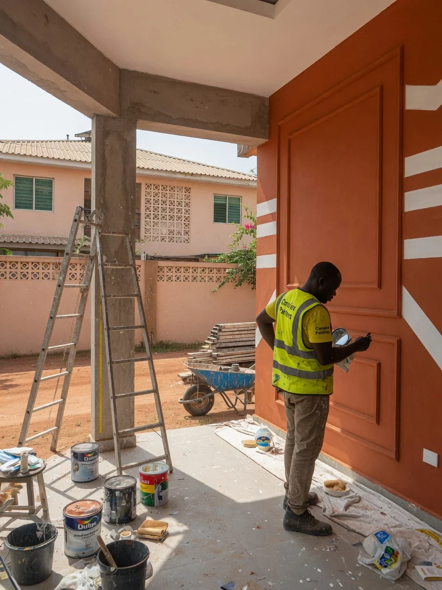Commercial exterior weatherproof painting in Accra — commercial interior rollout accra coralex, Accra Ghana