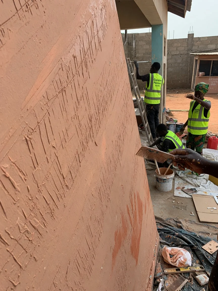 Graffiato textured finish in Accra — graffiato texture closeup coralex, Accra Ghana