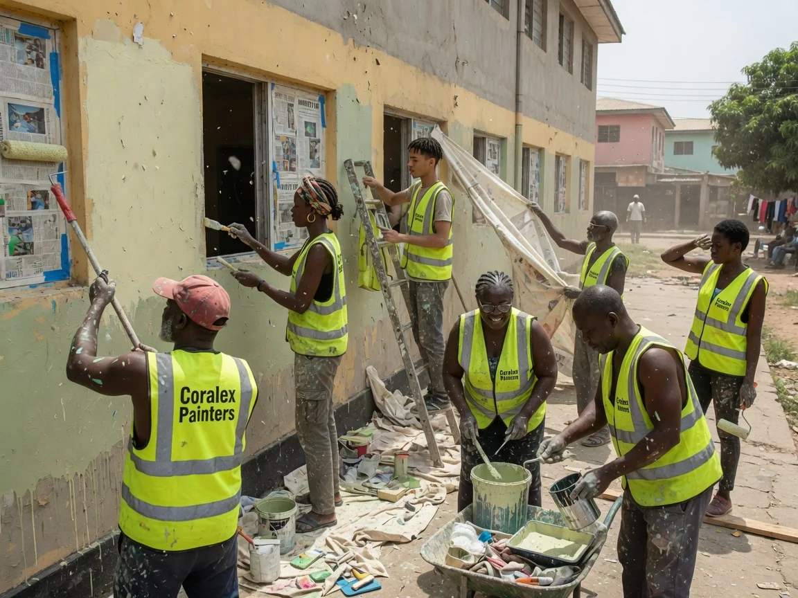 Institutional painting in Accra — institutional repaint hospital ward accra coralex, Accra Ghana