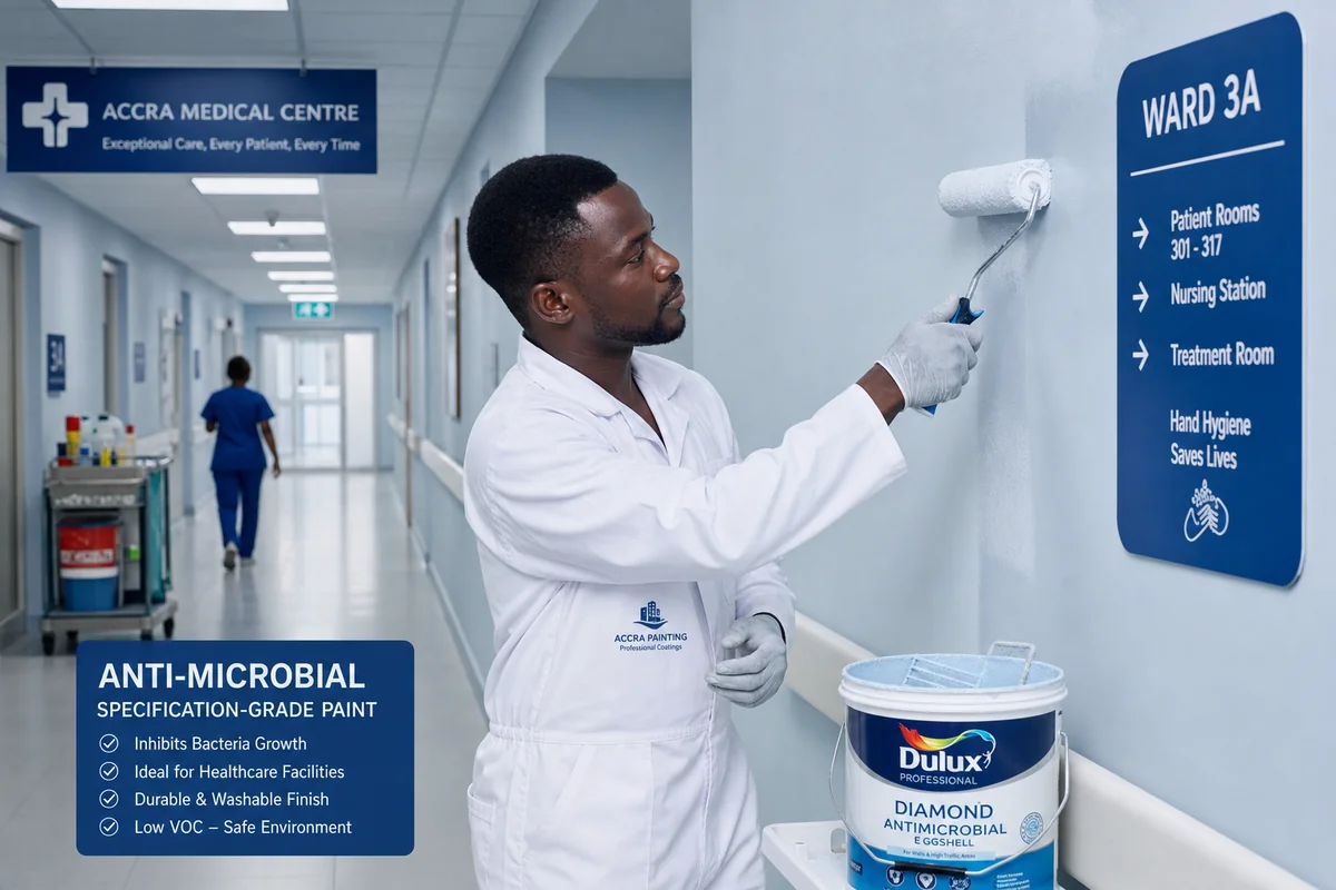 Institutional painting in Accra — service institutional painting hospital corridor accra coralexpainters, Accra Ghana