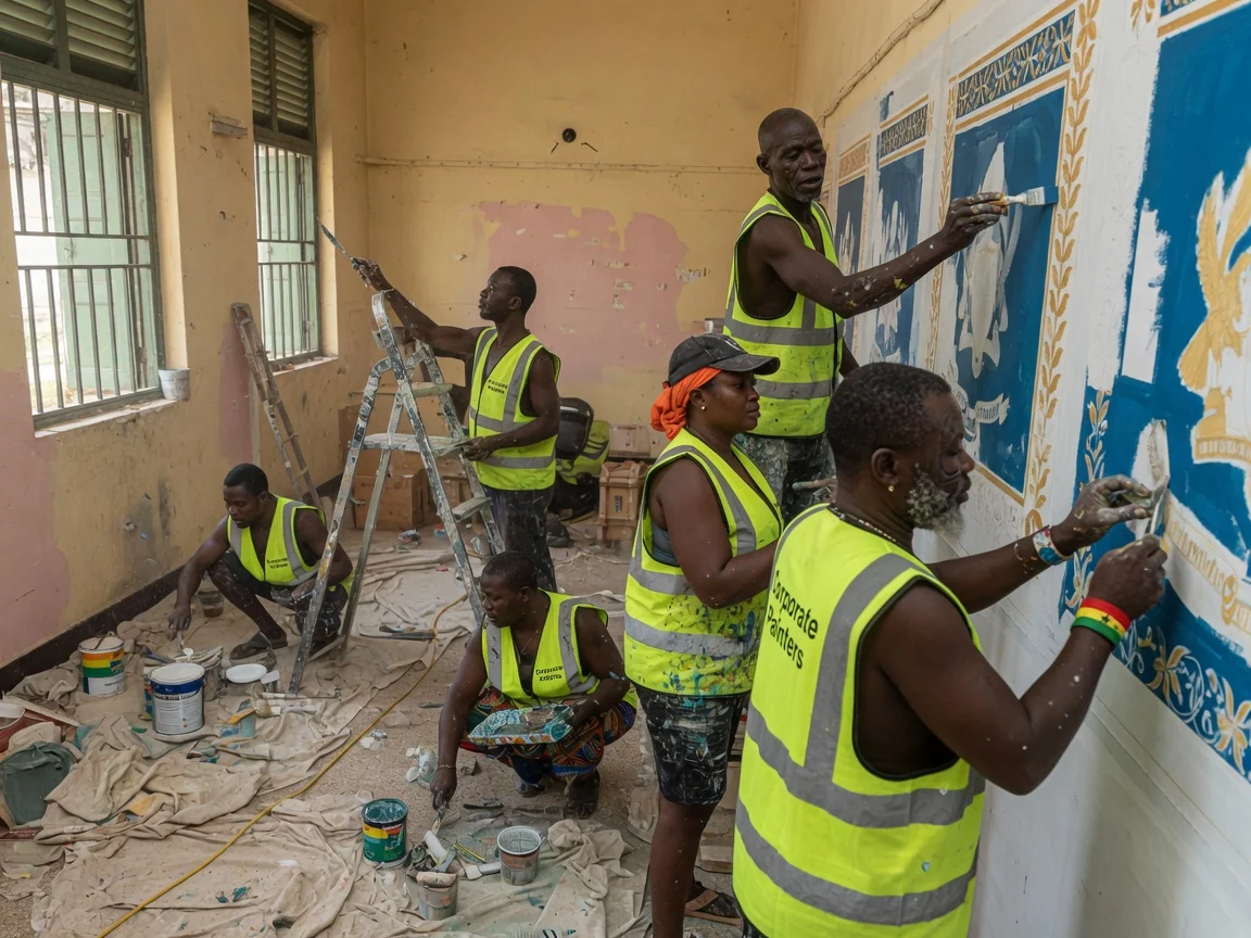 Embassy & diplomatic painting in Accra — cleared crew occupied chancery finish accra corporatepainters, Accra Ghana