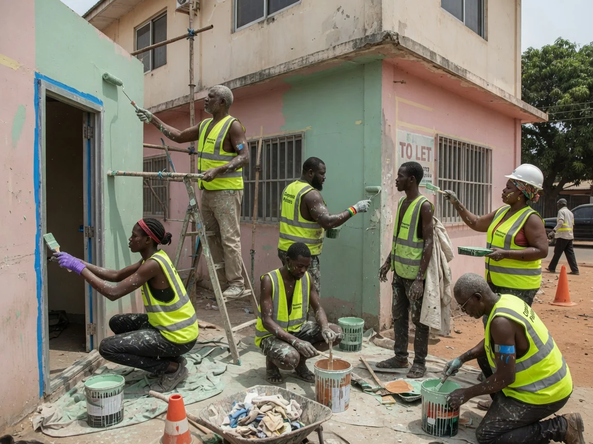 Multi-site corporate repaint programme across an Accra portfolio — consolidated qc reporting corporate portfolio accra corporatepainters, Accra Ghana