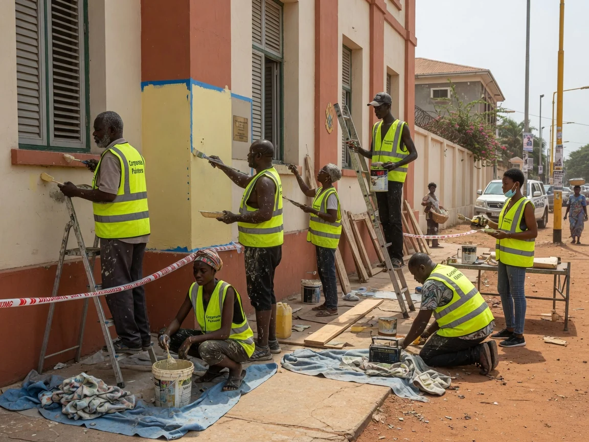 Embassy & diplomatic painting in Accra — embassy facade painting cantonments corporatepainters, Accra Ghana