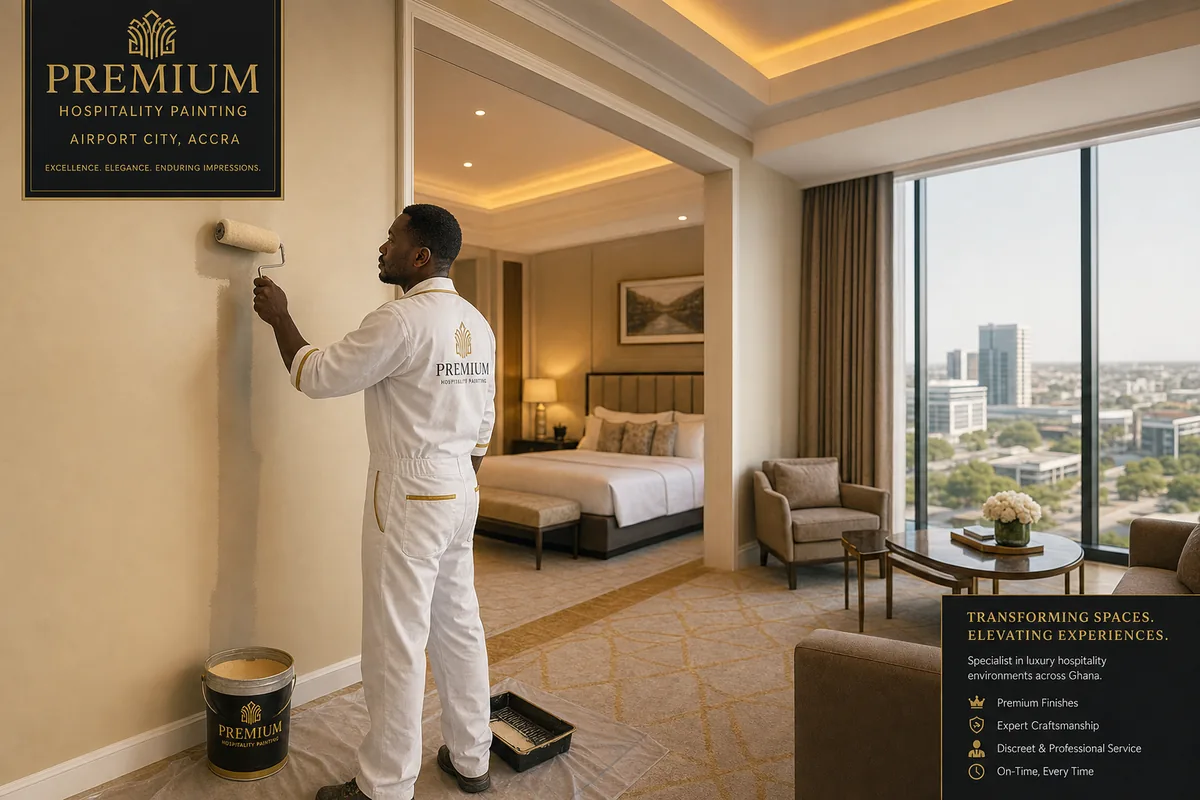 Premium hospitality painting in Accra — service premium hospitality painting hotel airport city accra corporatepainters, Accra Ghana