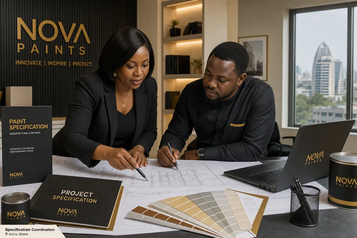 Specification coordination and QC in Accra — service specification coordination architect coordination accra corporatepainters, Accra Ghana