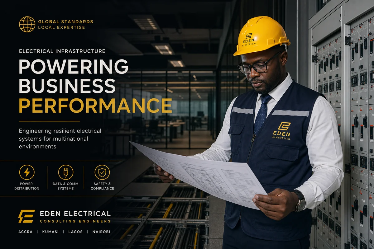 Corporate-HQ electrical installation in Accra — Electricals Ghana