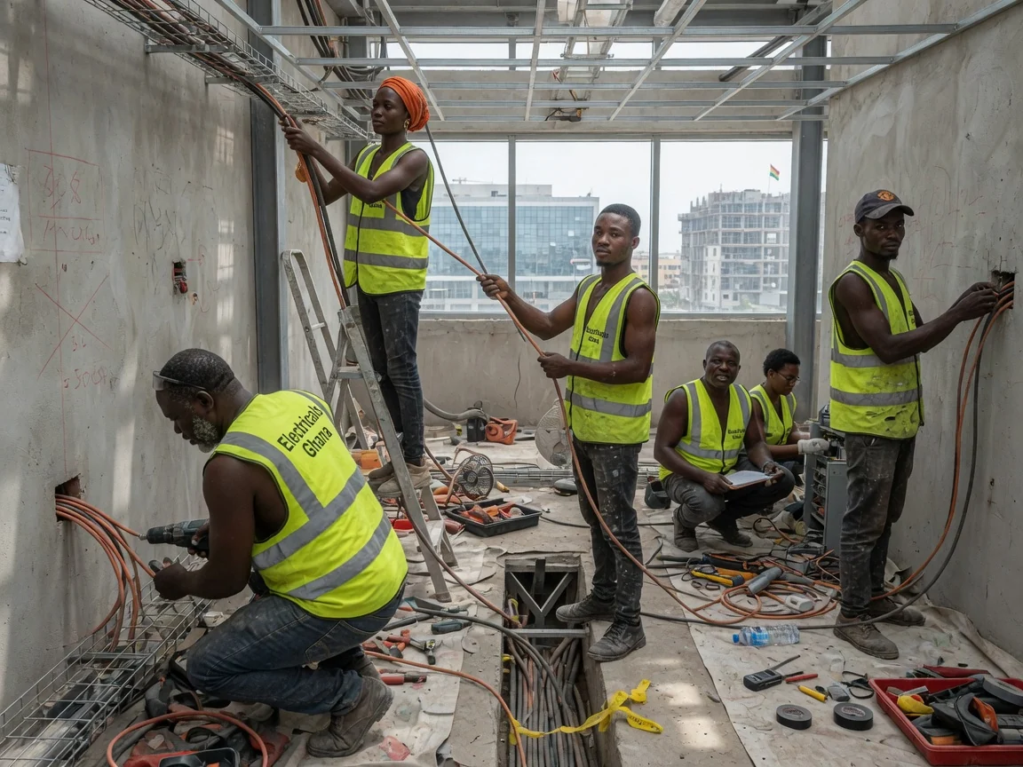 Data center electrical installation in Accra — data center redundant ups power room installation airport city accra electricalsghana, Accra Ghana