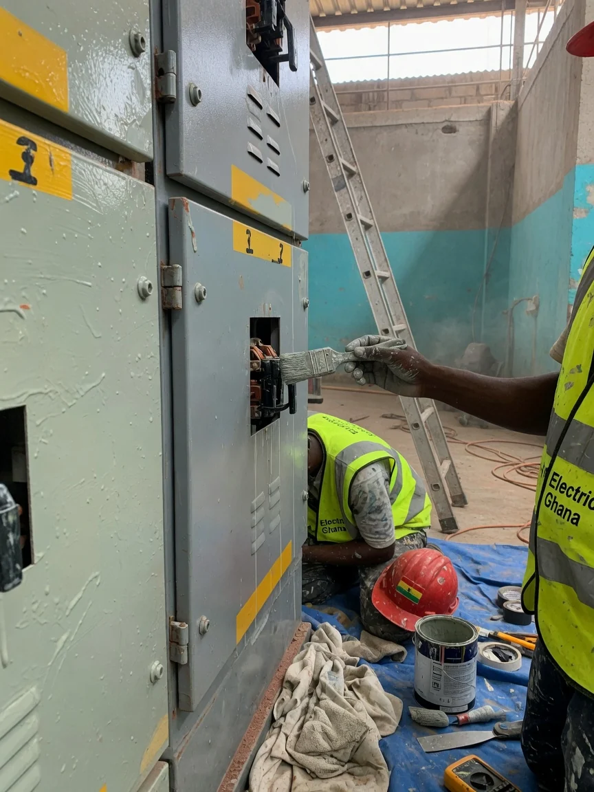 Switchgear and panel installation in Ghana — distribution panel board mccb termination detail electricalsghana, Accra Ghana